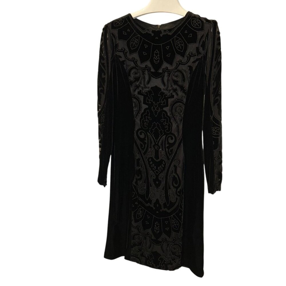 Alexia Admor Burnout Devore black velvet INCREDIBLE exotic cocktail dress M
